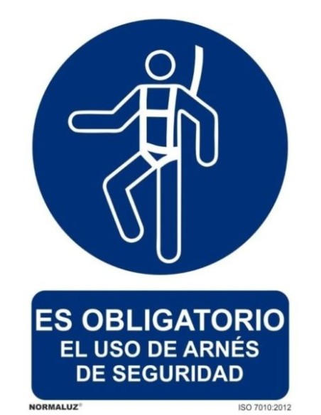 SEÑAL USO OBLIGATORIO ARNES A4 PVC 0,7MM