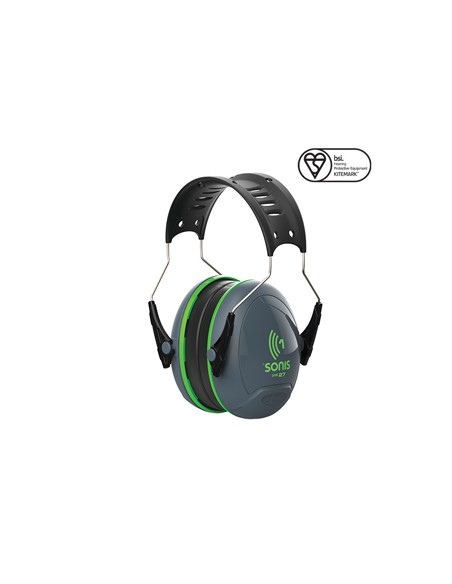 CASCO AUDITIVO SNR 27 VERDE DIADEMA ACOLCHADA EN 352-1 sonis