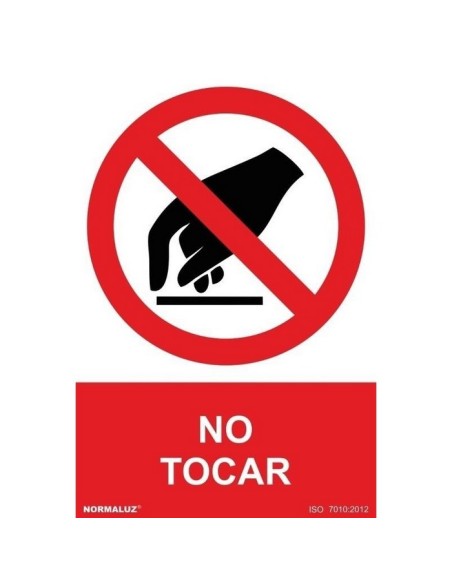 SEÑAL PROHIBIDO TOCAR PVC 0.7MM TAMAÑO A7 210X300MM