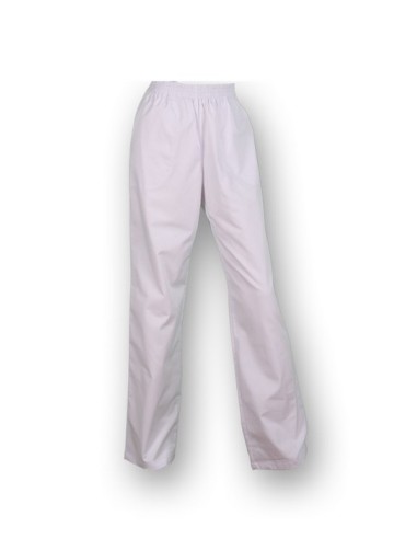 PANTALON GOMA COMPLETA BLANCO 2 BOLSILLOS 65% POLIESTER 35% ALGODON 200 GRAMOS