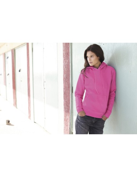 SUDADERA SRA CAPUCHA AJUSTADA BOLS CANGURO 280GR 80%ALG FIT