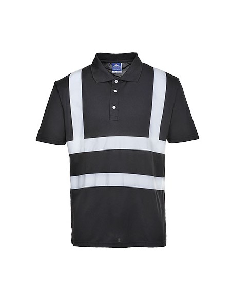 - Este moderno polo incorpora cinta reflectante HiVisTex para hacer más visible al usuario. El confortable tejido cuenta con la