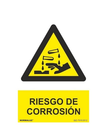 SEÑAL PELIGRO RIESGO DE CORROSION A4 210X300 MM