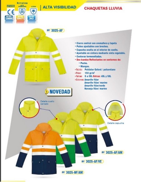 ANORAK FINO AGUA OXFORD POLIURETANO 150GR A/V REFLECTANTE