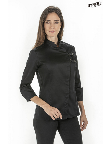 CHAQUETILLA M/3/4 CIERRE HEBILLAS NEGRA 67%POL 33%ALGODON