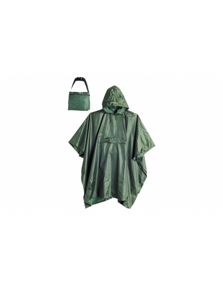 PONCHO NYLON PVC VERDE TIPO CANGURO TALLA UNICA