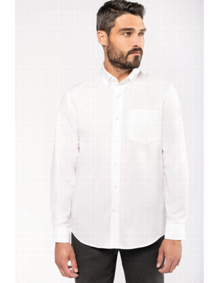 CAMISA CRO M/L OXFORD 70%ALGODON BOTON CUELLO 130GR