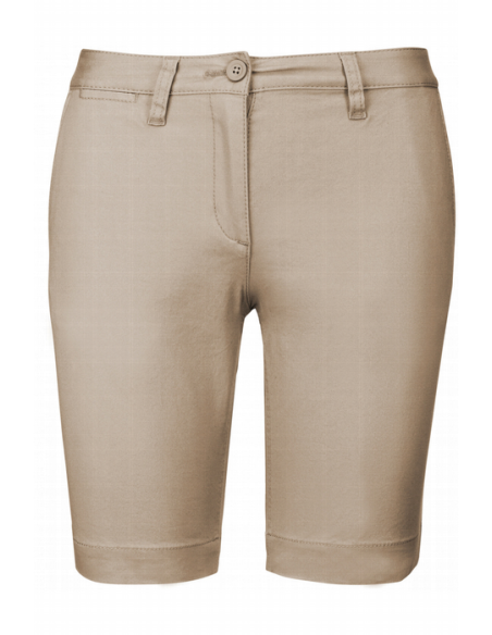 Bermuda chino para mujer, tejido lavado con enzimas, modelo K751.