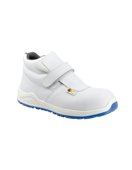 BOTA VELCRO BLANCA MICROFIBRA S2ANTIDESLIZANTE NO METAL TULE