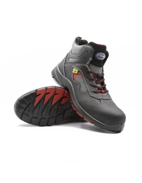 BOTA S3 NO METAL PIEL POLIURETANO EN20345 BIOMASS FILOS ROJOS