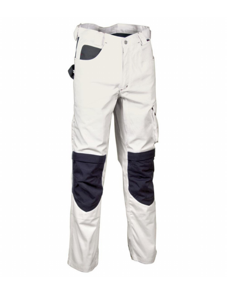 PANTALON MULTIBOLSILLOS BLANCO GRUESO 300 GR CONTRASTADO