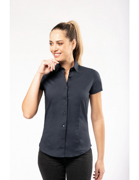 BLUSA M/C AJUSTADA STRETCH 97%ALGODON 3%POLIESTER SIN BOLSILLO