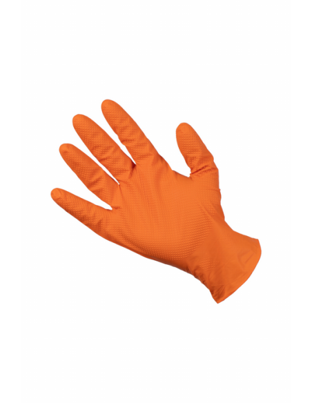 Guante de Nitrilo Naranja Glovetrotter Supergrip Diamantado - Protección Química y Microbiológica