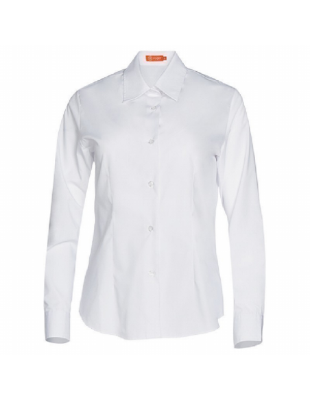 BLUSA M/L BLANCA ENTALLADA POPELI. SIN BOLSILLO