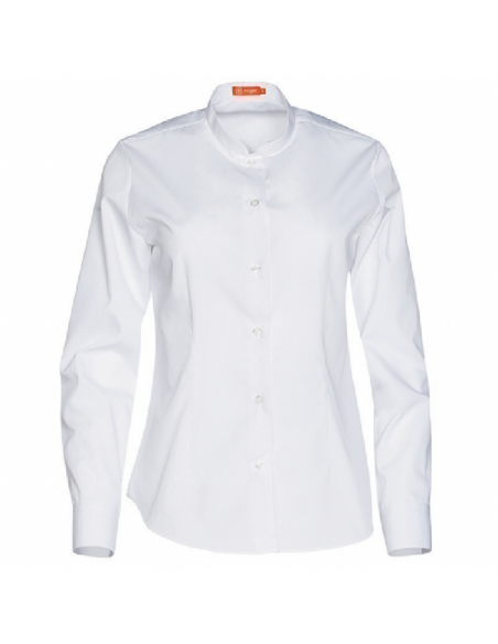 BLUSA M/L MAHO BLANCA ENTALLADA POPELIN SIN BOLSILLO 35%ALGO