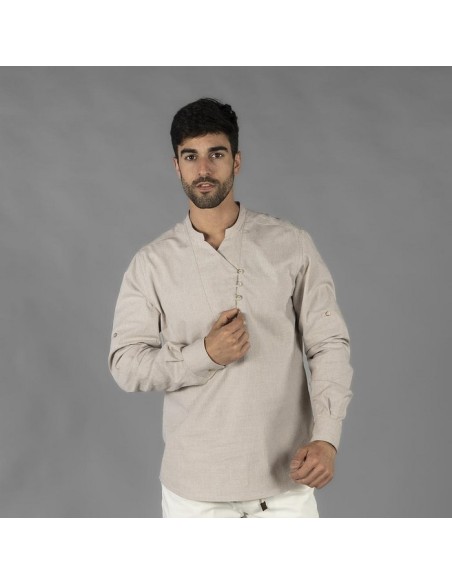 CAMISA M/L CERRADA 4 BOTONES EN CUELLO MAHO RECOGE MANGA NIAS CHAMBRAY 80%ALGODON 20% POLI