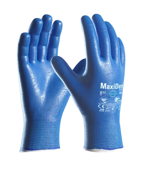 GUANTE MAXIDEX MUY FINO IMPERMEABLE 0.70MM GROSOR 24 CM LARGO EN374 QUIMICOS