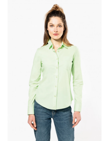 BLUSA M/L POPELIN 65%POLIESTER 35%ALGODON 1 BOLSILLO ENTALLADA 110 GRAMOS