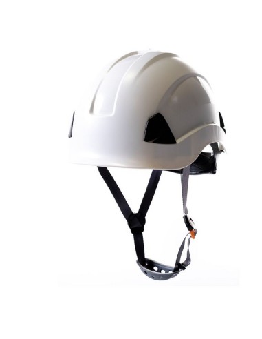 casco para trabajos en altura con barbuquejo y 6 puntos de anclaje en ABS