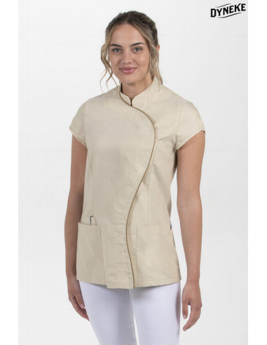 Chaqueta de Mujer para Sanidad y Estética con Cuello Mao y Manga Corta

