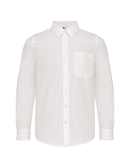 CAMISA NIÑO M/L 1 BOLSILLO POPELIN 100%ALGODON