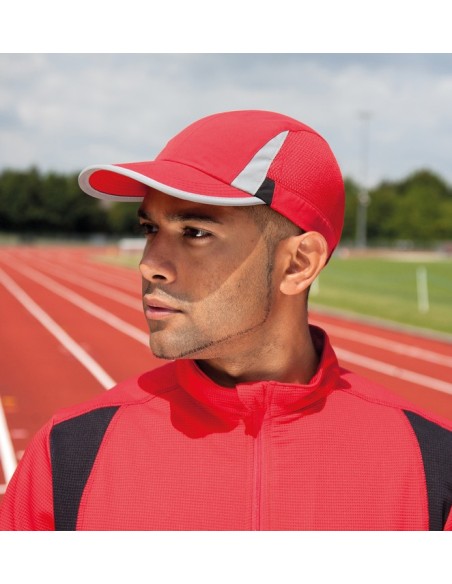 GORRA DEPORTIVA 100%POLIESTER TECNICO COMBINADA REFLEXTANTE