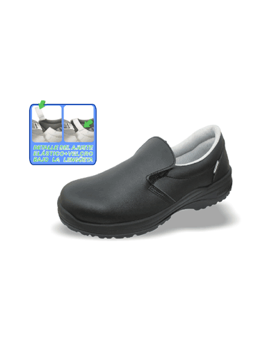 - Zapato PANTER tipo mocasín de Microfibra negra certificada transpirable y lavable.
- Color negro. También en stock color bla