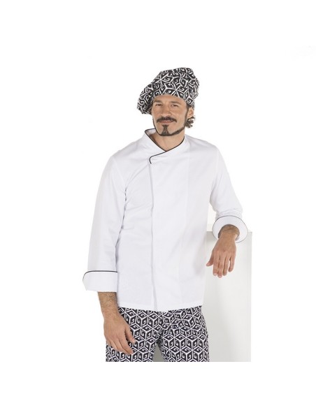 CHAQUETILLA COCINA CRO M/L BLANCA ABAD TRANSPIRABLE FILO CUELLO