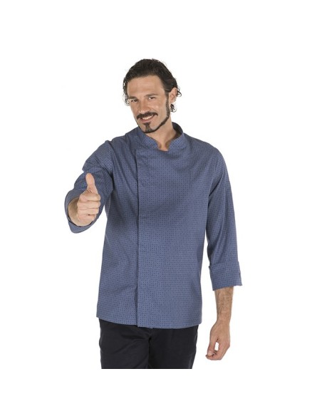 CHAQUETILLA COCINA M/L ALCARAZ BOTON OCULTO DIBUJO PUNTEADO