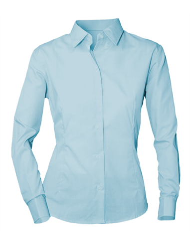 Características
Blusa entallada de señora de manga larga con un tejido popelín de 115 gr/m2. Cuello italiano, botón en puño, s