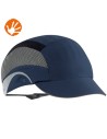 <img alt="Hardcap AeroLite® Visera Corta Azul Marino, protección ligera EN 812 para trabajos industriales, con ventilación y te