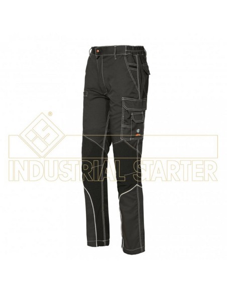 Pantalo´n te´cnico con inserciones en tejido anti-abrasio´n y re ectantes. Posibilidad de regulacio´n en longitud y cintura. El