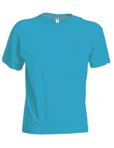 Camiseta de cuello redondo manga corta para hombres, con banda de cuello de mezcla elástica spandex de 1,5 cm con costuras supe