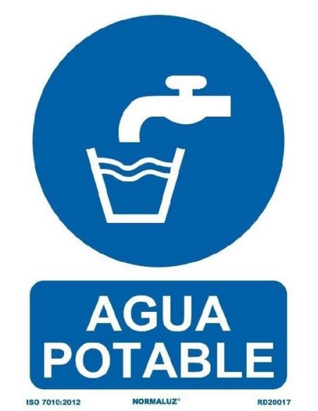 CARTEL AGUA POTABLE TAMAÑO A4 PVC 0´7 MM 210X300