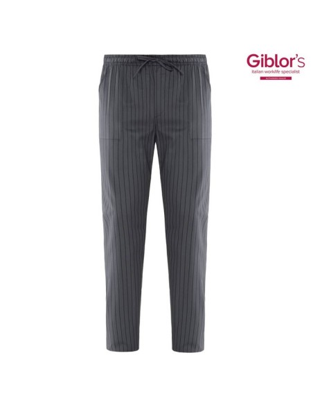 PANTALON COCINA GOMA CORDON RAYAS ANCHA 100%ALG  ENRICO